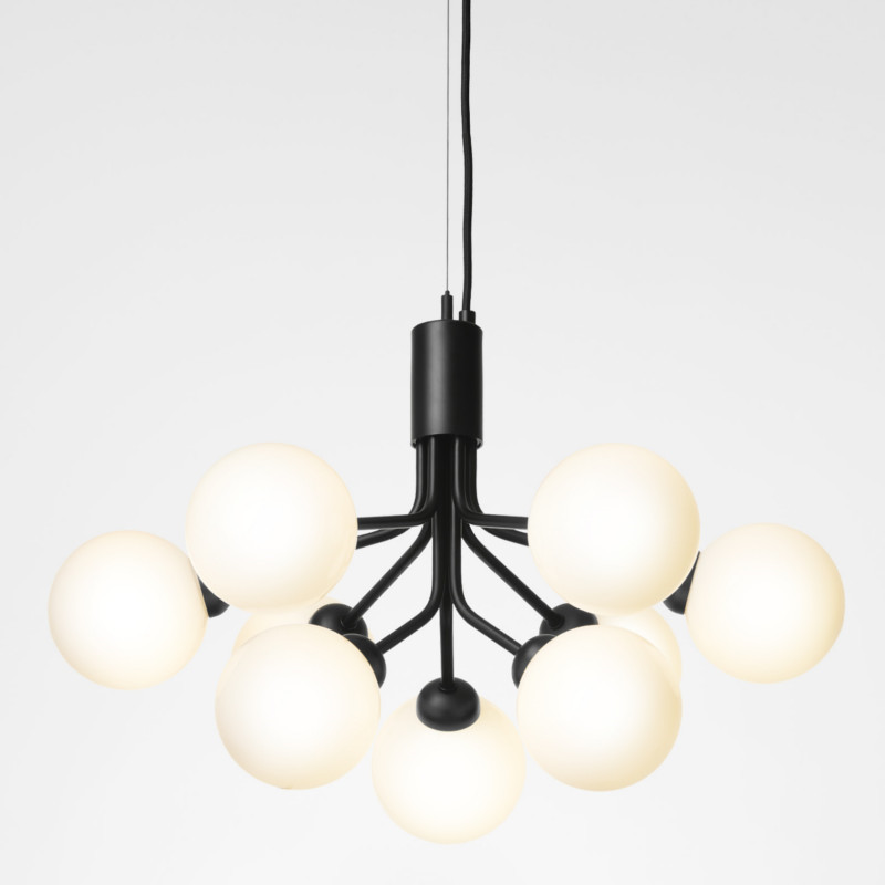 Nuura Apiales 9 Pendel Satin Sort Opal Hvid