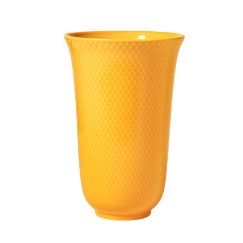 Lyngby Porcelæn Rhombe Vase Gul H20 cm
