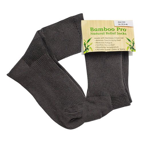 Bambus Strømper Str. 37,5-45 1 par koksgrå selvvarmende Bamboo Pro
