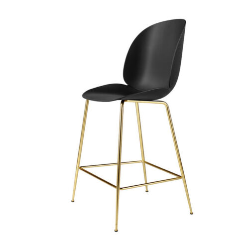 Gubi Barstol Beetle Counter Chair H65 Sort, Uden Polstring (Messing)