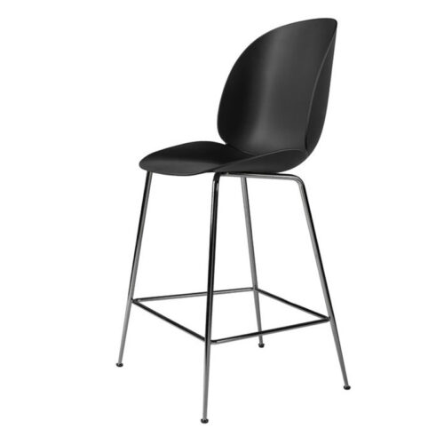 Gubi Barstol Beetle Counter Chair H65 Sort, Uden Polstring (Sort krom)