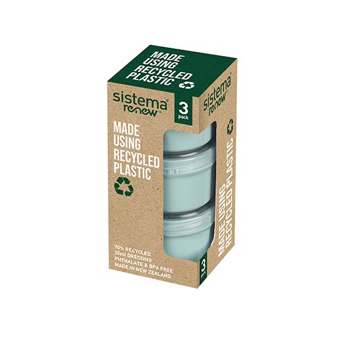 Dressingbøtte m. låg 3 stk 35 ml ass. farver  min/blå