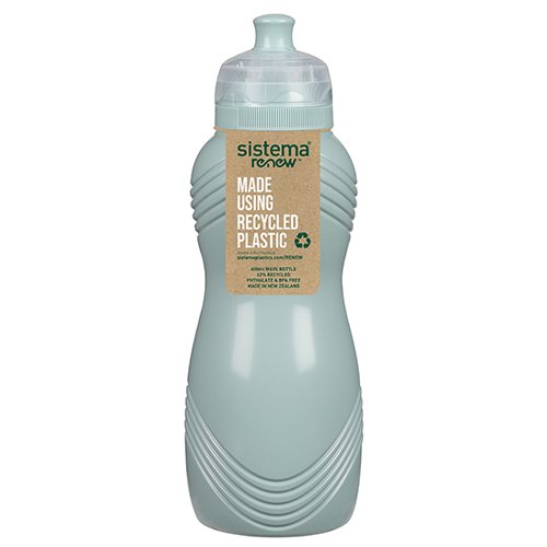 Drikkeflaske wave 600 ml ass. farver mint/blå