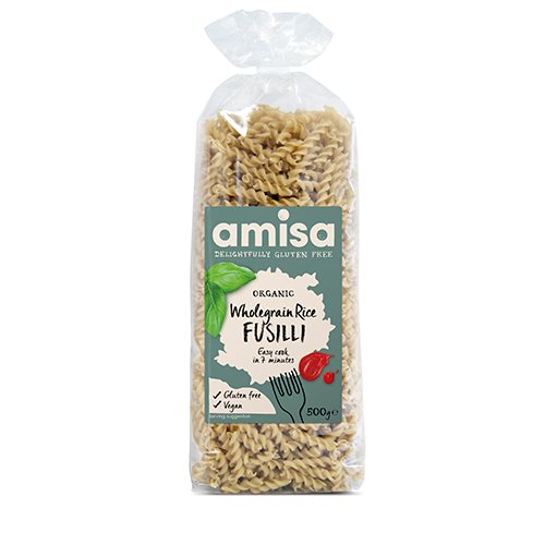 Fuldkornsris Fusilli pasta Ø