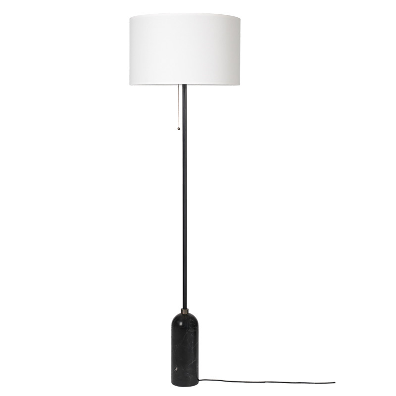 Gubi Gravity Gulvlampe sort marmor (Hvid)