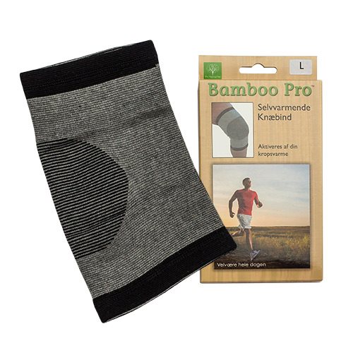 Knæbind, Str. L 43-46cm, selvvarmende Bamboo Pro