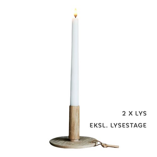 Kronelys LED hvid 2-pak 2,3 x 25 cm