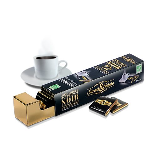 Mini Chokolade Mørk 72% Ø  30 stk enkeltindpakkede