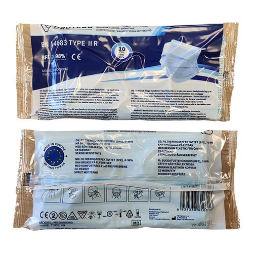 Mundbind pakke m. 10 stk Type IIR, Protego