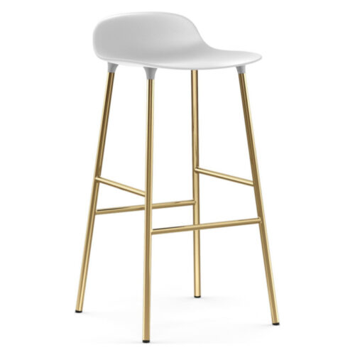 Normann Copenhagen Form Barstol Messing H75 (Hvid)