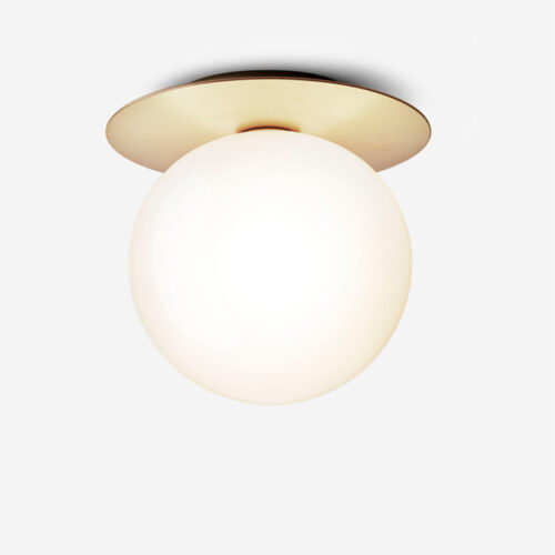 Nuura Liila 1 Væg- og loftlampe, Large Nordic gold Opal White