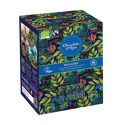 Rich Dark Dispenser 120x5.5g chokolader. Ø Mørk chokolade (71% kakao)