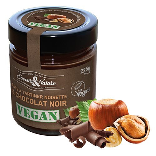 Smørepålæg hasselnød & mørk chokolade vegan Ø
