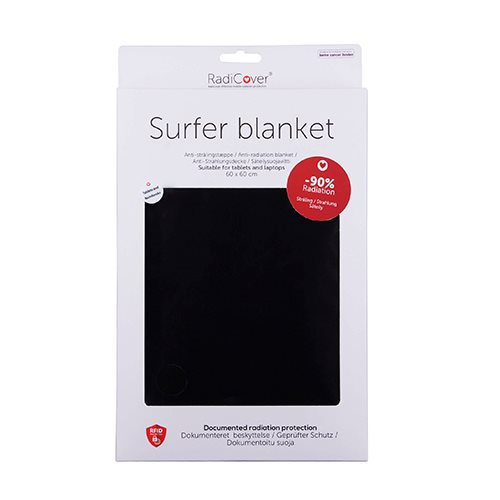 Surfertæppe tablets/PC sort 60x60 cm