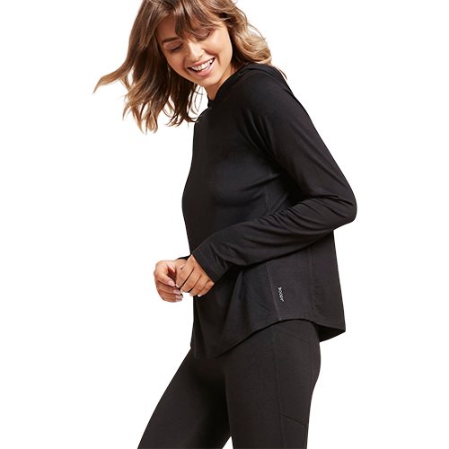 Women's Long Sleeve Hooded T-shirt sort str. S