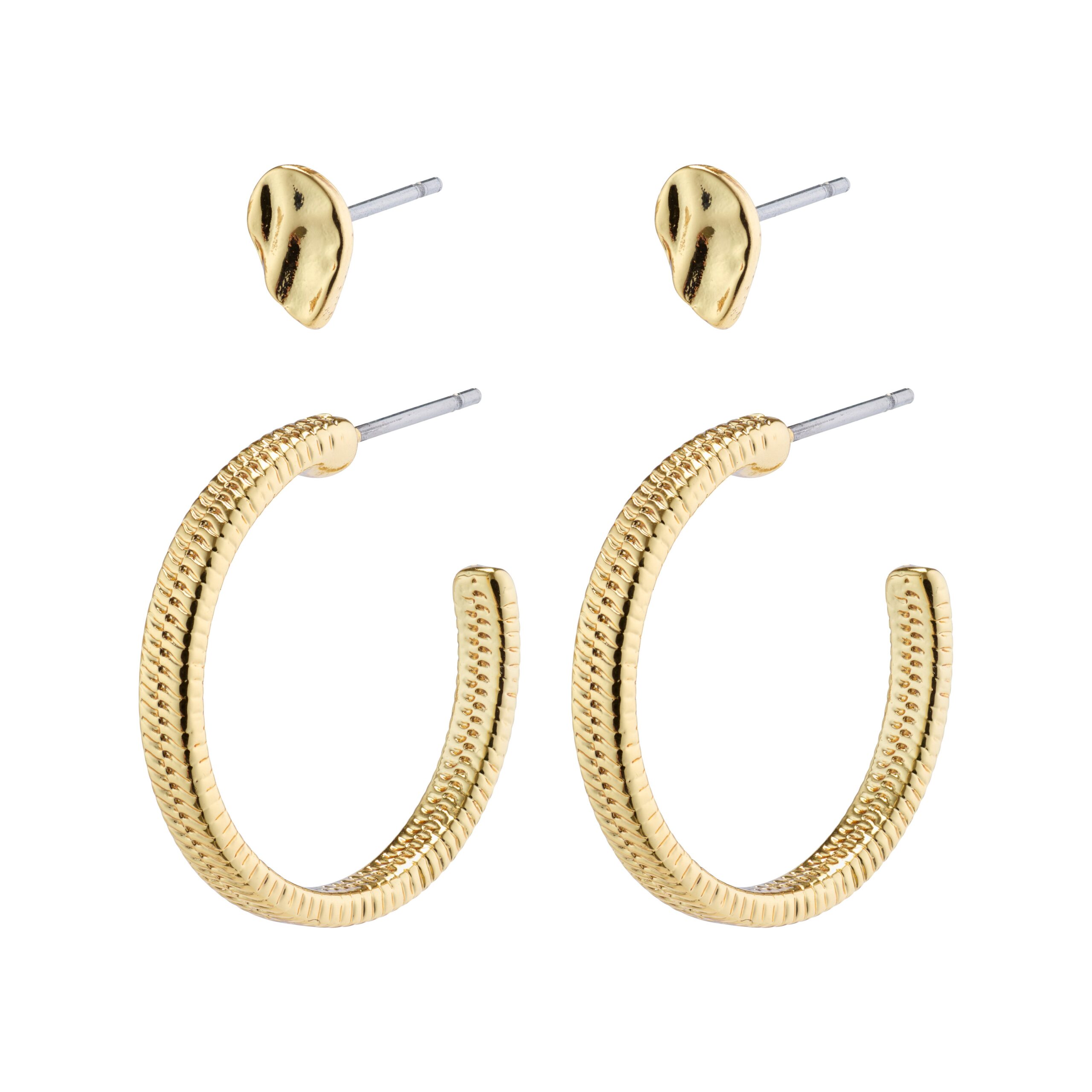 Pilgrim OPTIMISM snake chain hoops og ørestikker guldbelagt