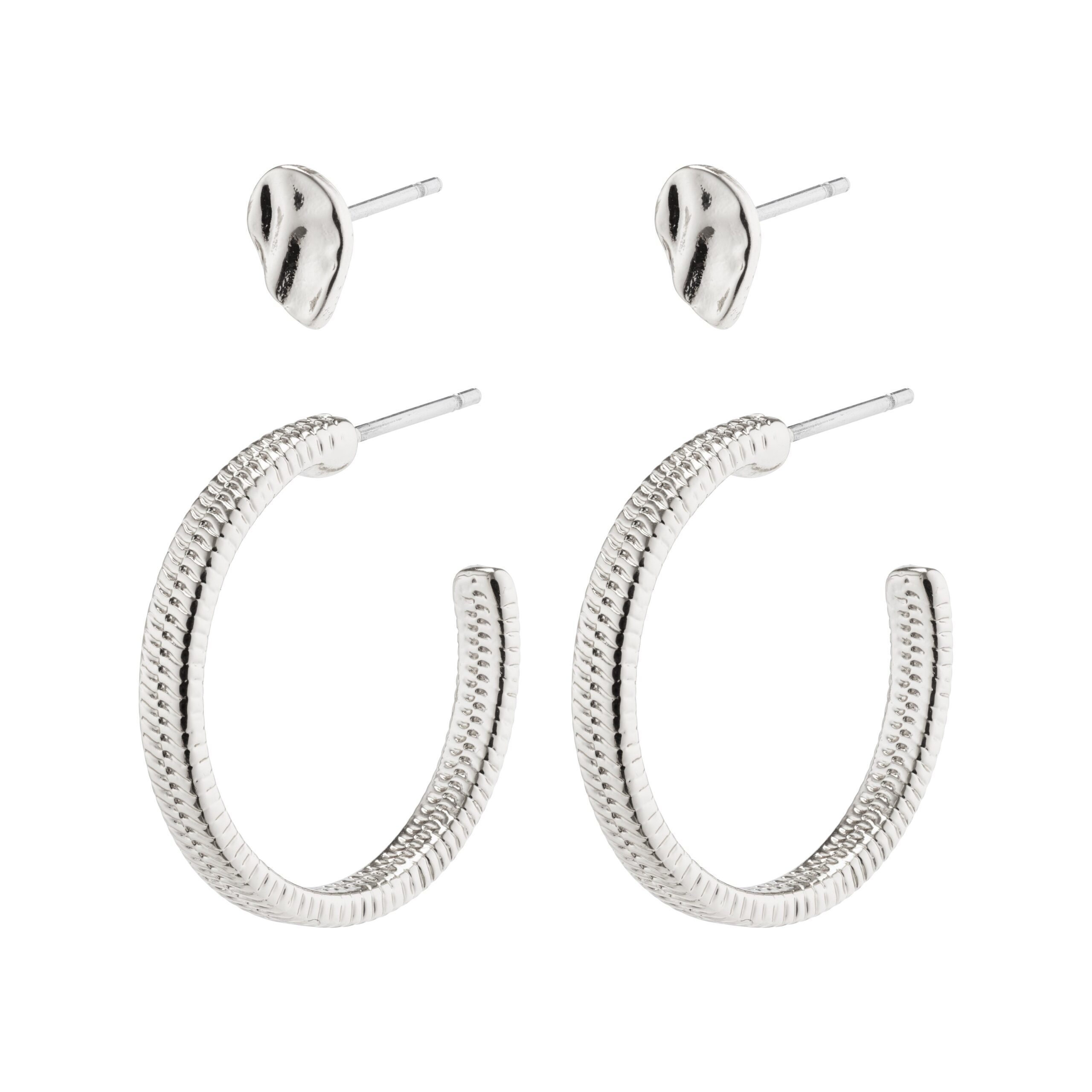 Pilgrim OPTIMISM snake chain hoops og ørestikker sølvbelagt