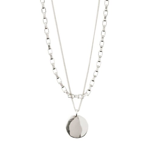 Pilgrim CLARITY cable chain og coin chain, 2-i-1 sæt sølvbelagt