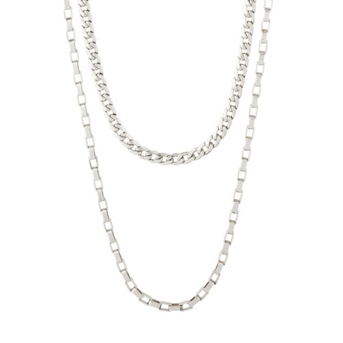 Pilgrim CLARITY multikæde, cable- og curb chain sølvbelagt