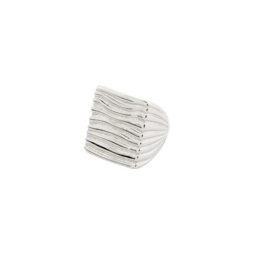Pilgrim HOPEFUL wavy signet ring sølvbelagt