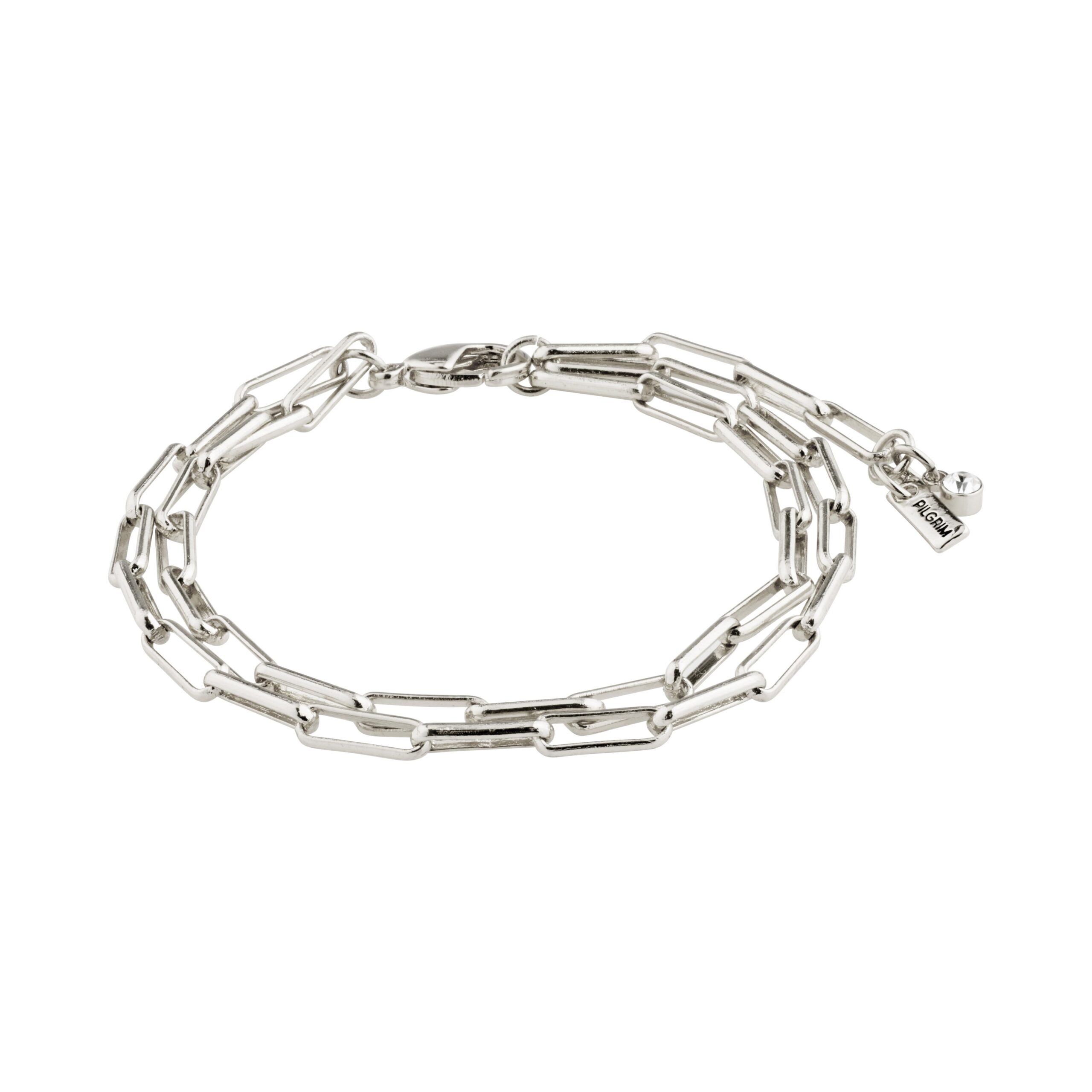 Pilgrim SERENITY square cable chain armbånd sølvbelagt