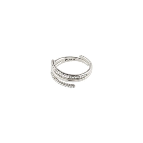 Pilgrim SERENITY krystal deco ring sølvbelagt