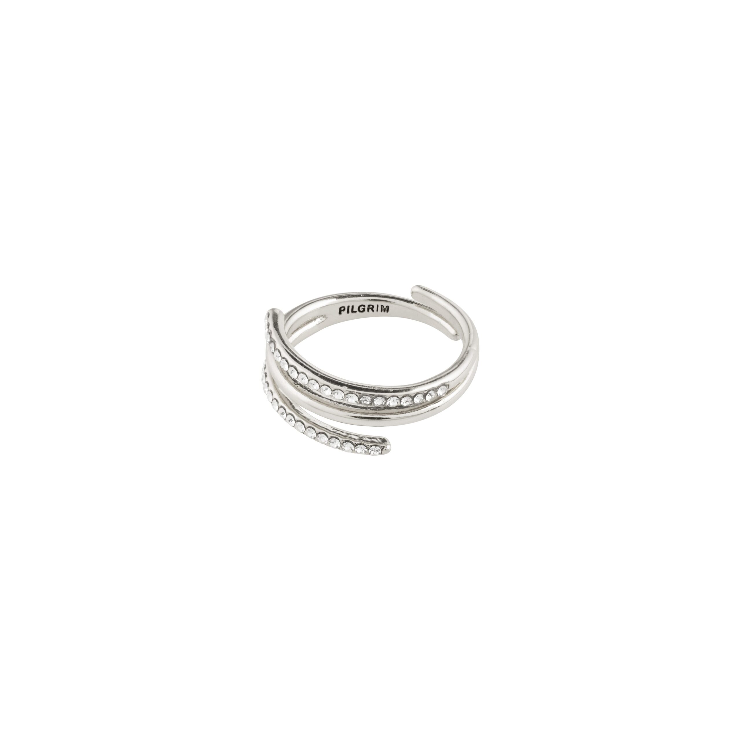 Pilgrim SERENITY krystal deco ring sølvbelagt