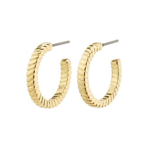 Pilgrim ECSTATIC square snake chain hoop øreringe guldbelagt