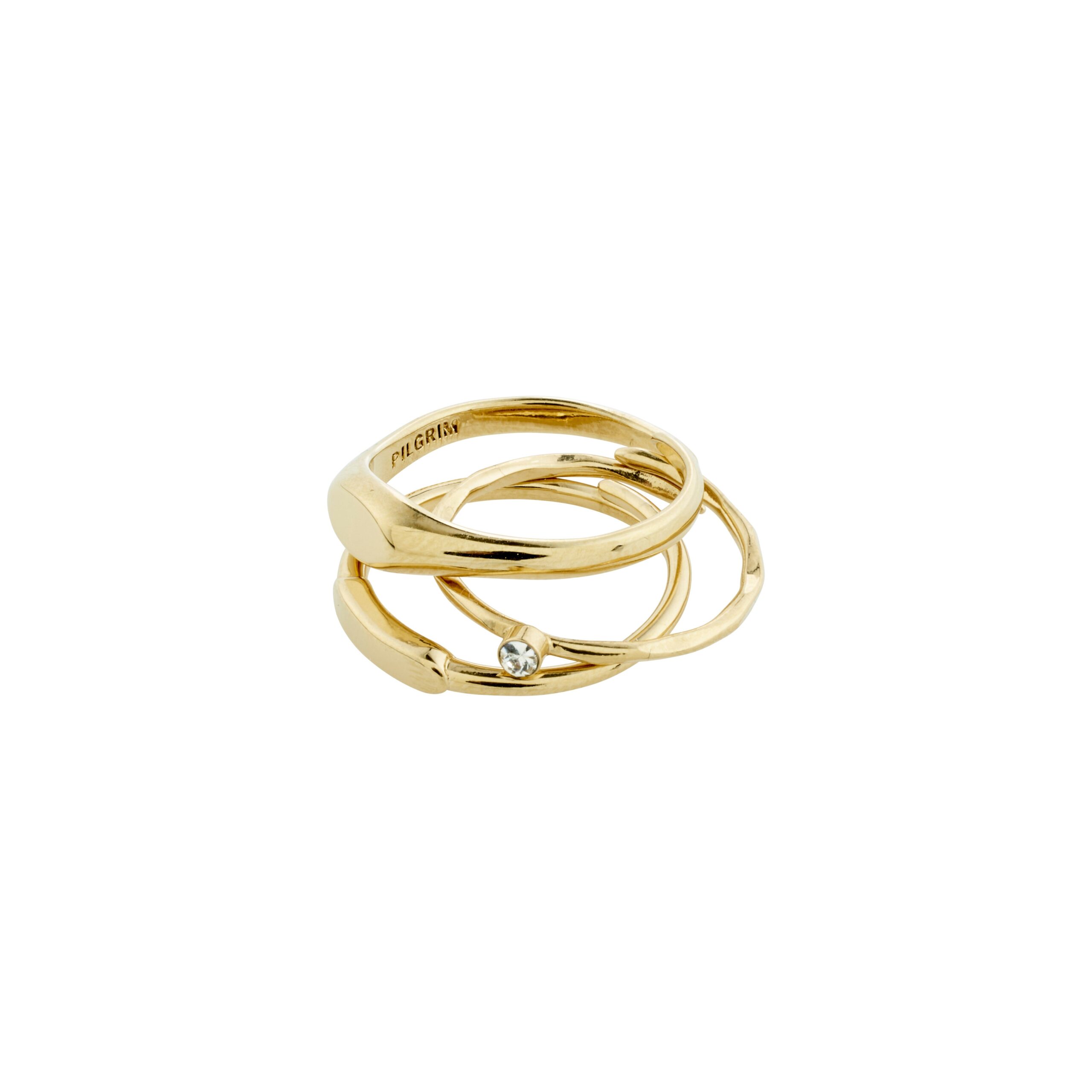 Pilgrim ECSTATIC stackable ringe 3-i-1 sæt guldbelagt