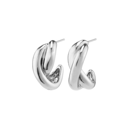 Pilgrim BELIEF chunky snoet semi-hoops sølvbelagt