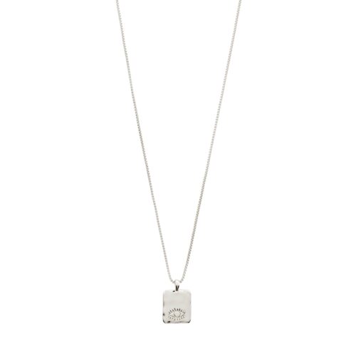 Pilgrim THANKFUL square pendant halskæde sølvbelagt