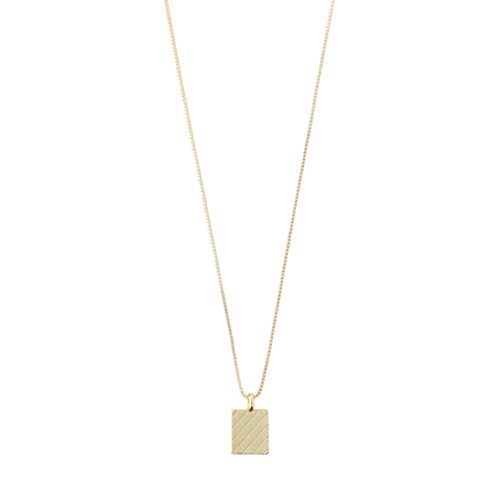Pilgrim BLOSSOM recycled square coin halskæde guldbelagt