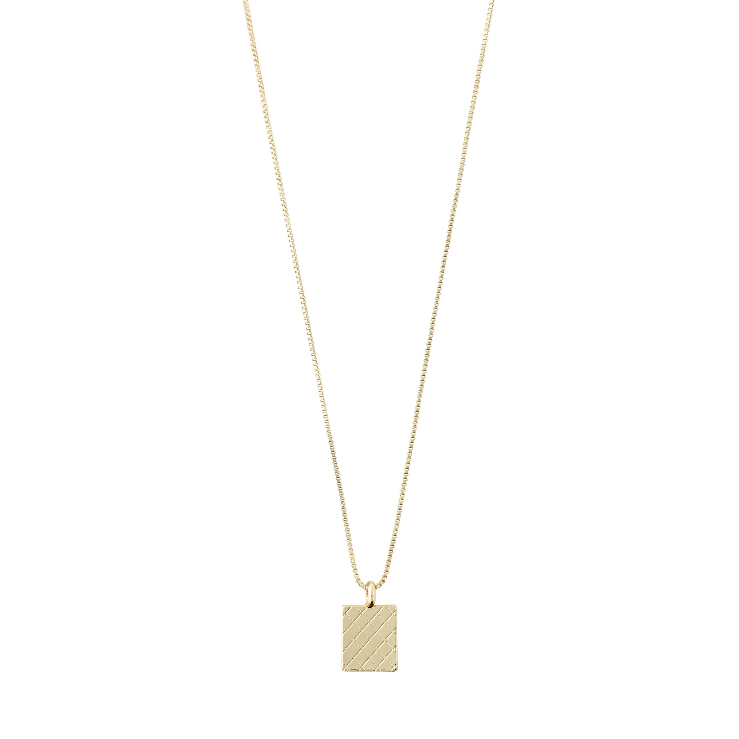 Pilgrim BLOSSOM recycled square coin halskæde guldbelagt