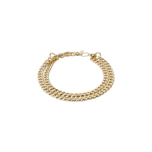 Pilgrim BLOSSOM recycled curb chain armbånd 2-i-1 guldbelagt