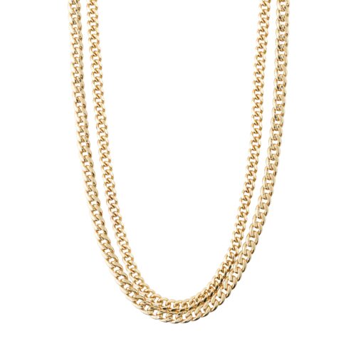 Pilgrim BLOSSOM recycled curb chain halskæde 2-i-1 guldbelagt