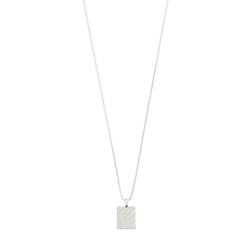 Pilgrim BLOSSOM recycled square coin halskæde sølvbelagt