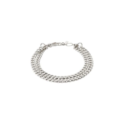 Pilgrim BLOSSOM recycled curb chain armbånd 2-i-1 sølvbelagt