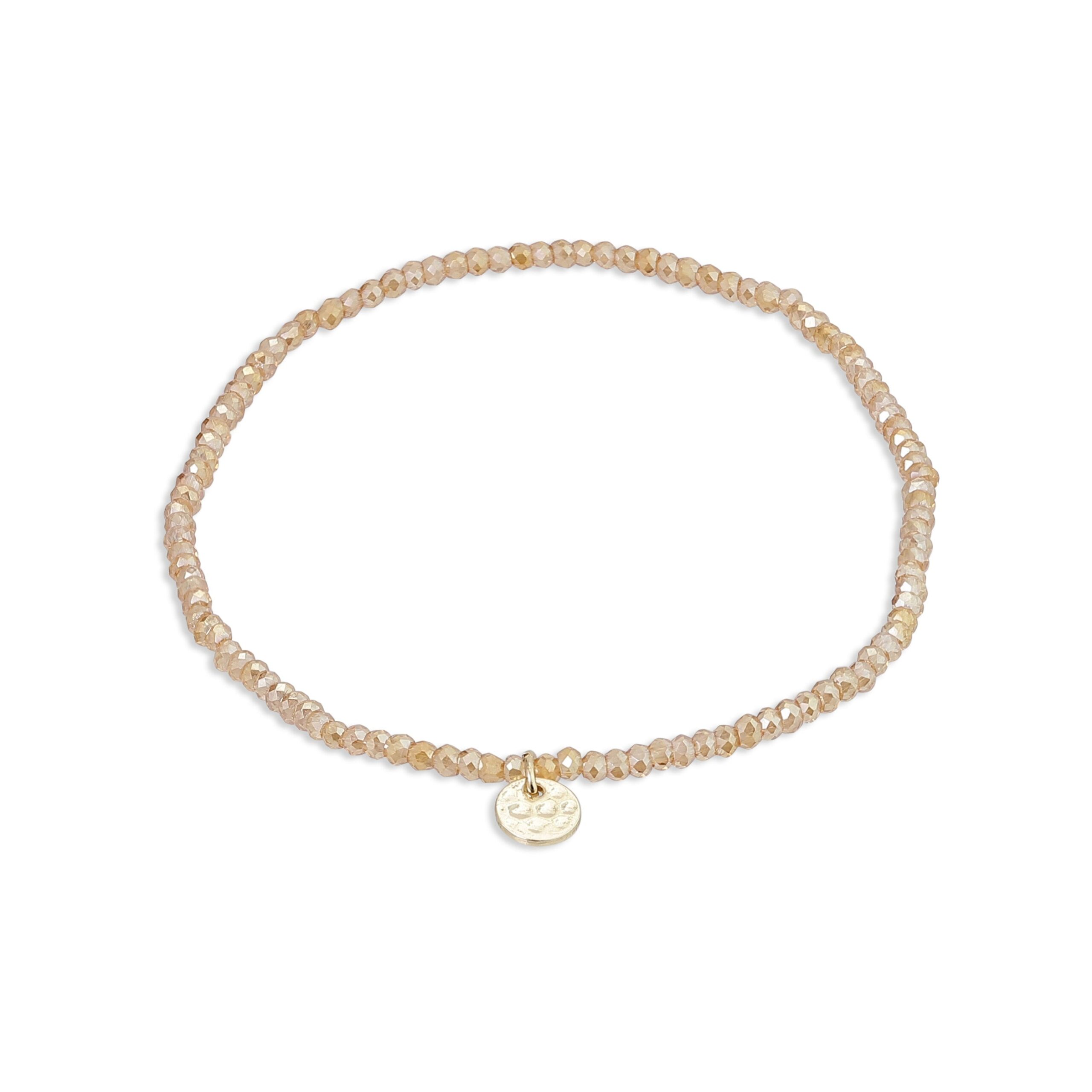 Pilgrim INDIE armbånd peach, guldbelagt