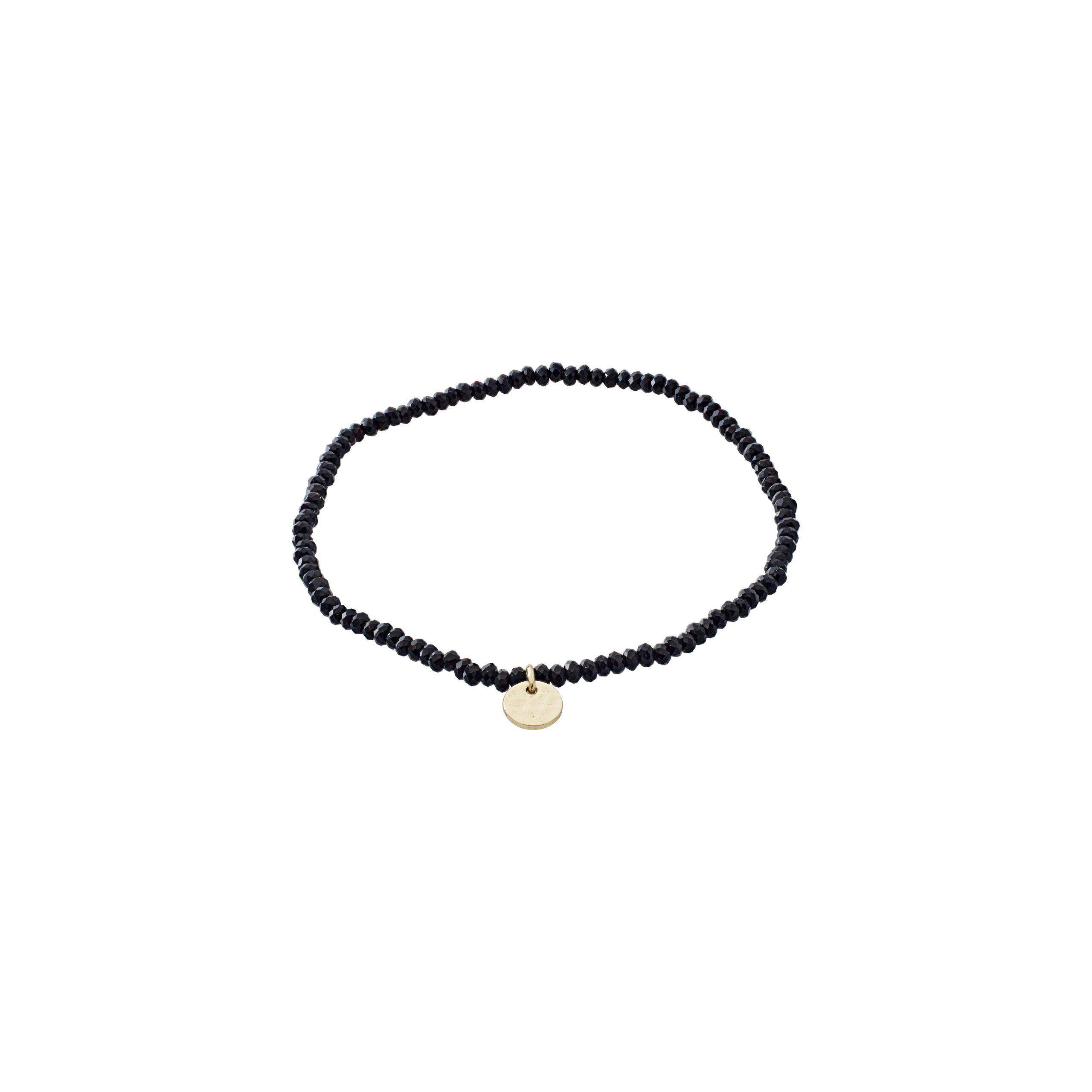 Pilgrim INDIE armbånd sort, guldbelagt