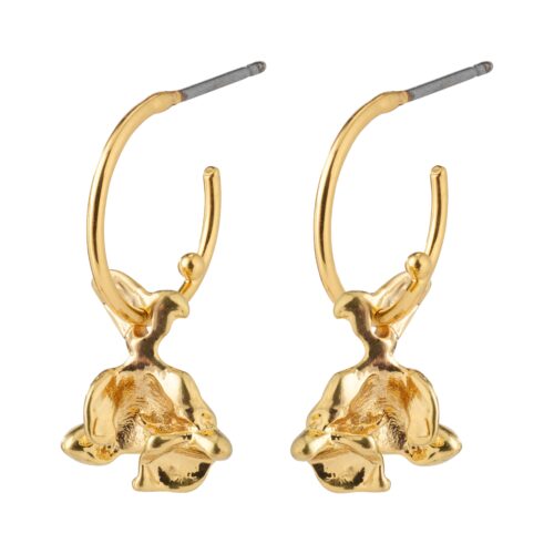 Pilgrim NIA hoops m. vedhæng guldbelagt
