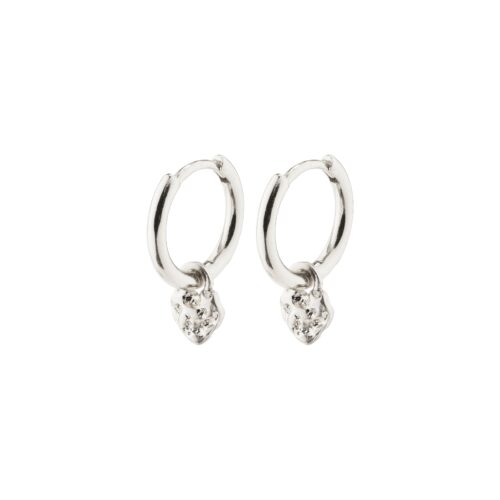 Pilgrim LEAF recycled huggie hoops sølvbelagt