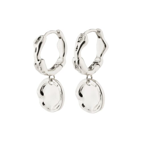 Pilgrim LEAF recycled coin hoops sølvbelagt
