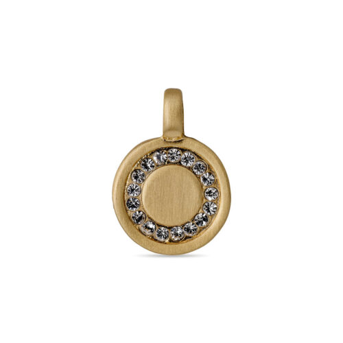 Pilgrim CHARM krystal coin vedhæng, guldbelagt