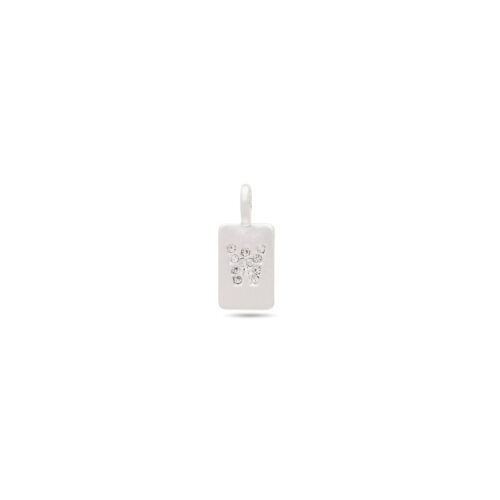 Pilgrim CHARM krystal W vedhæng, sølvbelagt