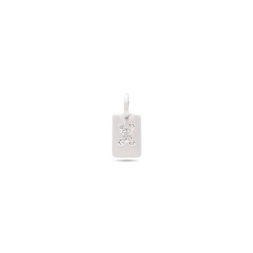Pilgrim CHARM krystal X vedhæng, sølvbelagt