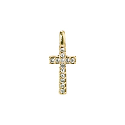 Pilgrim CHARM krystal kors vedhæng guldbelagt