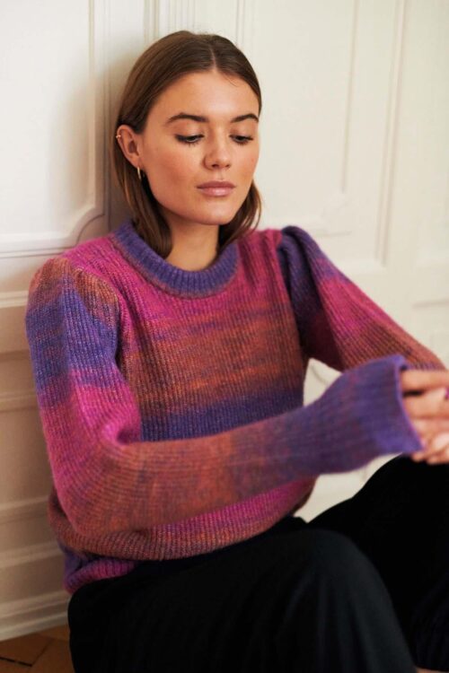 KAFFE KAMICHELA STRIK PULLOVER 10551965 102885 (Purple/Pink Toned, L)