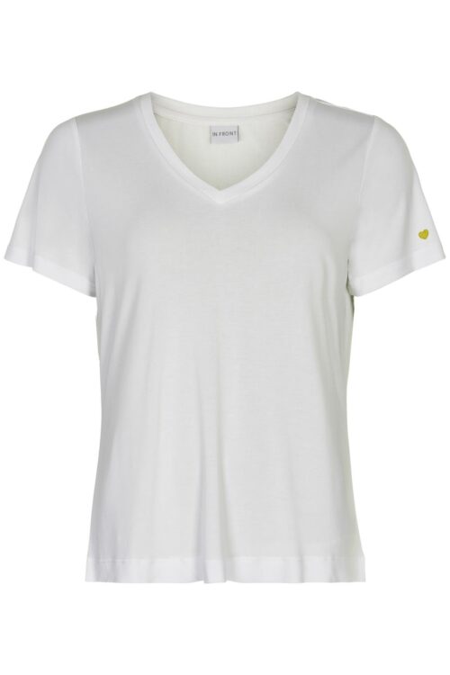 IN FRONT NINA V-NECK T-SHIRT 14919 014 (Crystal White 014, L)