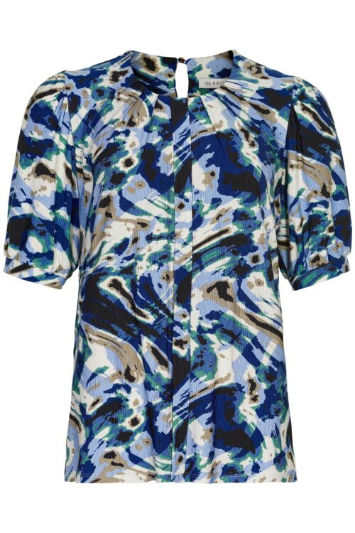 IN FRONT MARCIA PLISSE BLUSE 15016 501 (Blue 501, L)