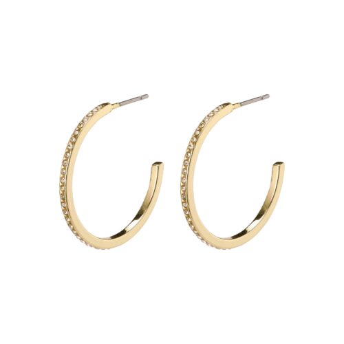 Pilgrim ROBERTA store krystal semi-hoops guldbelagt